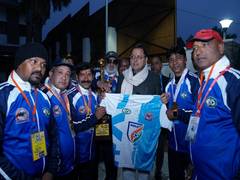 
      
      Uttarakhand CM Pushkar Singh Dhami honours 24 football players 
      
      