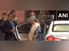 
      
      Nirmala Sitharaman arrives at Finance Ministry ahead of Budget
      
      