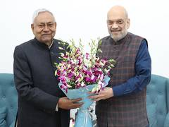 
      
      Bihar CM Nitish Kumar meets Union Home Minister Amit Shah
      
      