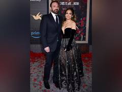 
      
      Lopez, Ben twin in black at her new musical film's premiere
      
      