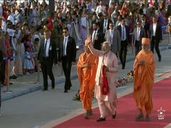 
      
      PM Modi welcomed by priests at BAPS Hindu temple in Abu Dhabi
      
      