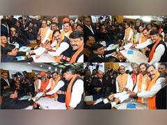 
      
      BJP candidates from MP file nomination papers for RS elections
      
      