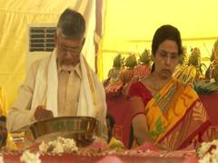 
      
      TDP chief Chandrababu Naidu takes part in Rajashyamala Yagam 
      
      