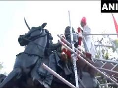 
      
      Goa CM garland statue of Shivaji Maharaj on his birth anniversary
      
      
