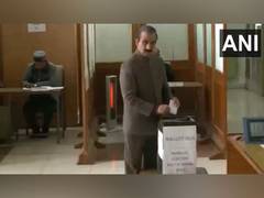 
      
      Himachal Pradesh CM casts his vote in RS polls
      
      
