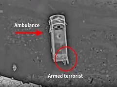 
      
      Hamas terrorists filmed hiding in ambulance after airstrike
      
      