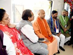 
      
      UP CM Yogi Adityanath takes maiden ride on Agra Metro's Priority 
      
      
