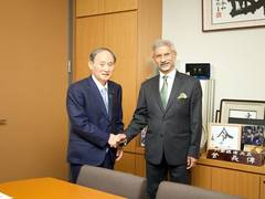 
      
      EAM Jaishankar meets former Japanese PM Yoshihide Suga
      
      