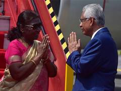 
      
      President Droupadi Murmu arrives in Mauritius
      
      