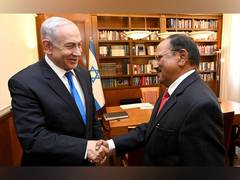 
      
      Israeli PM Netanyahu meets with NSA Ajit Doval to discuss Gaza co
      
      