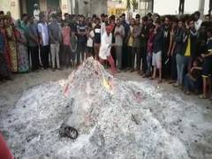 
      
      People in Kokapur village walk barefoot on fire to celebrate Holi
      
      
