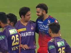 
      
      Kohli, Gambhir hug each other during RCB's clash against KKR
      
      