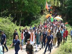 
      
      Tripura CM Manik Saha attends road show in Bagma
      
      