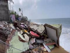 
      
      Kerala: Houses damaged in Kollam after water enters inside 
      
      