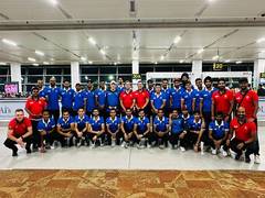 
      
      Indian hockey team leaves for Australia for 5-match Test series
      
      