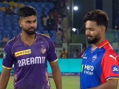 
      
      Kolkata Knight Riders win toss, opt to bat against Delhi Capitals
      
      