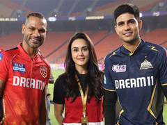
      
      Preity happily poses with Shubman, Shikhar post GT vs PBKS match
      
      