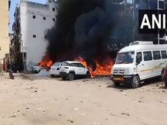 
      
      Fire breaks out in four parked vehicles in Gurugram
      
      