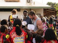 
      
      Chris Hemsworth pays visit to remote Australian community
      
      