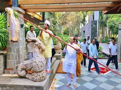 
      
      Ajit Pawar celebrates Gudi Padwa with family
      
      