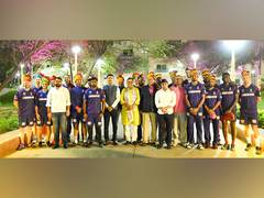 
      
      IPL 2024: Rajasthan CM Bhanjanlal Sharma meets RR team
      
      