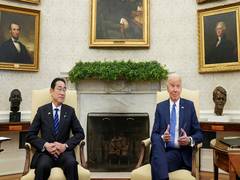
      
      Joe Biden hosts Japan's PM at White House
      
      