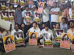 
      
      YSRCP stages sit-in against stone-pelting on CM Jagan
      
      