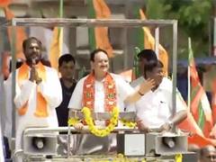 
      
      BJP chief JP Nadda holds roadshow in TN's Tenkasi
      
      