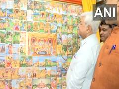 
      
      VHP chief unveils unique Ramcharitmanas painting
      
      