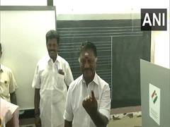 
      
      Former Tamil Nadu Chief Minister O Panneerselvam casts his vote
      
      