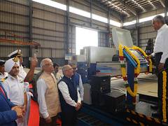 
      
      Steel cutting of third Cadet Training Ship held at L&T shipyard
      
      