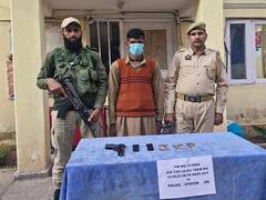 
      
      LeT terror associate along with arms held in Baramulla: Police
      
      