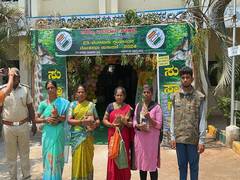 
      
      Kanakapura's forest-themed polling booth set up to promote voter
      
      