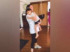 
      
      Dia Mirza inspires mothers with her workout holding her son
      
      