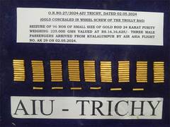
      
      Customs officials seize gold worth Rs 16.17 lakh at Trichy
      
      