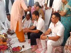 
      
      Sonia Gandhi, Rahul Gandhi offer prayers after he files...
      
      