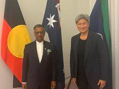 
      
      Indian envoy Gopal Bagley calls on Australian Foreign Minister 
      
      