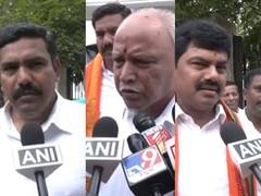 
      
      Ex-Karnataka CM Yediyurappa, sons cast vote in Shivamogga
      
      
