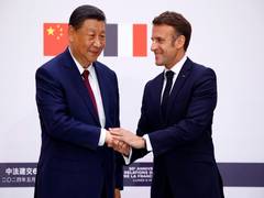 
      
      France not at war with Russia, says Macron during Xi visit
      
      