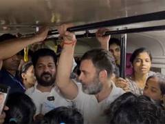 
      
      Rahul Gandhi, Telangana CM Revanth travel in bus in Hyderabad
      
      