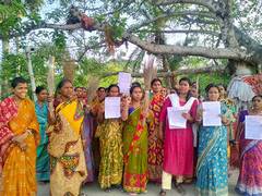 
      
      Protest in Sandeshkhali following recent assault on woman
      
      
