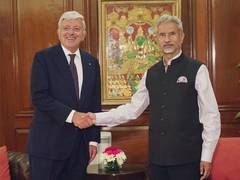 
      
      EAM Jaishankar bids farewell to outgoing Italian envoy Vincenzo
      
      