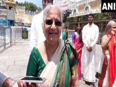 
      
      Sudha Murty offers prayers at Tirupati Balaji Temple
      
      