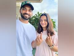 
      
      LS Polls: India cricketer Ajinkya Rahane, wife cast their vote
      
      