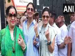
      
      Shilpa Shetty casts vote in Mumbai 
      
      