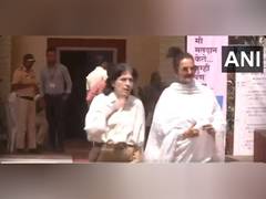 
      
      Rekha leads by example, spotted at polling booth
      
      