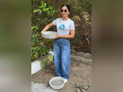 
      
      Bhumi Pednekar installs scores of water bowls to help animals
      
      