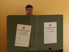 
      
      JK BJP President Raina casts his vote in Rajouri
      
      