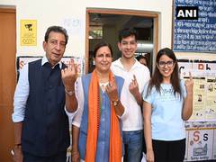 
      
      LS Polls: BJP candidate Kamaljeet Sehrawat casts her vote
      
      