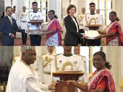 
      
      Envoys of seven nations present credentials to President Murmu 
      
      